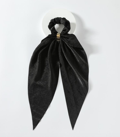 Black Gold Loop Scrunchie Scarf
