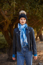 Tie Dye Scarf - Blue and white