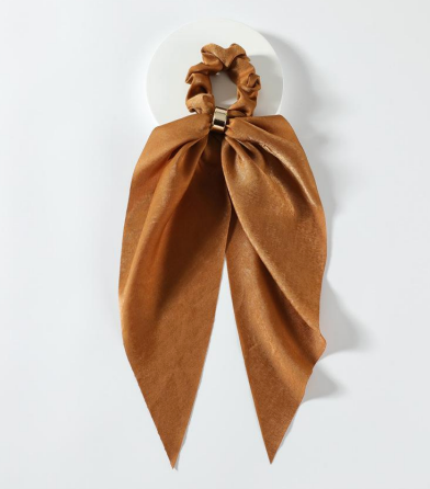 
                
                    Load image into Gallery viewer, Camel Gold Loop Scrunchie Scarf
                
            