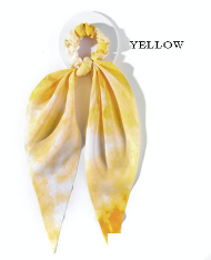 Yellow Watercolor Scrunchie Scarf