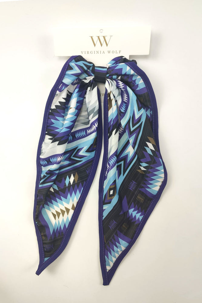 
                
                    Load image into Gallery viewer, Blue Tribal Scrunchie Scarf
                
            